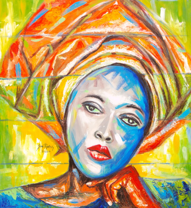 Peinture intitulée "Strength of a Woman" par Olaoluwa Smith, Œuvre d'art originale, Acrylique