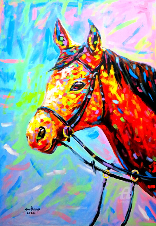 Painting titled "Horse Mouth" by Olaoluwa Smith, Original Artwork, Acrylic