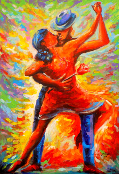 Painting titled "A toast of Love" by Olaoluwa Smith, Original Artwork, Acrylic