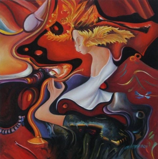 Painting titled "LA FIESTA DE ANITA" by Eduardo Olaverri, Original Artwork