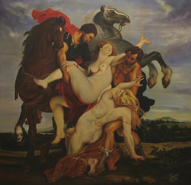 Картина под названием "THE RAPE OF THE DAU…" - Eduardo Olaverri, Подлинное произведение искусства