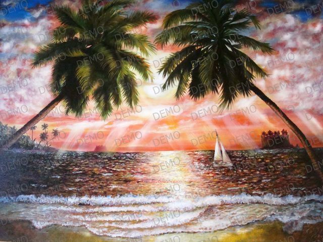 Painting titled "Sunset" by Vyacheslav Dohuzya, Original Artwork