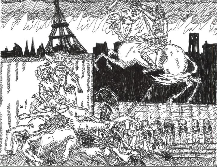 Drawing titled "medieval" by Chantal Oldenburg, Original Art, Marker