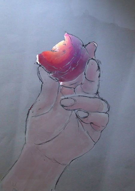 Dessin intitulée "prune" par Olivier Dermine, Œuvre d'art originale