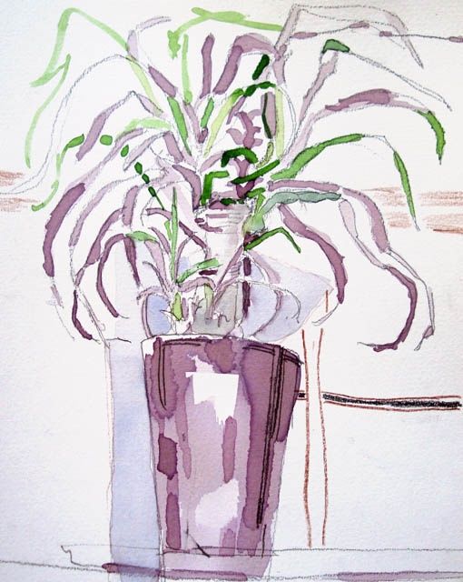Disegno intitolato "plante" da Olivier Dermine, Opera d'arte originale, Altro