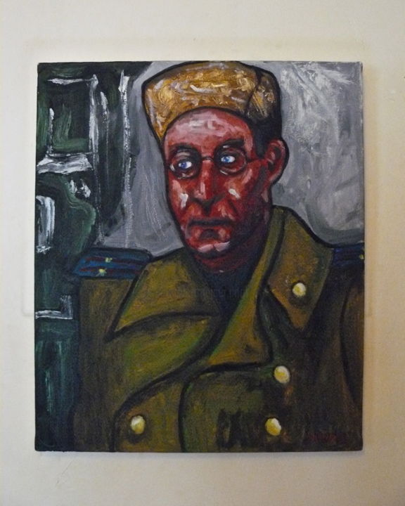 Schilderij getiteld "Portrait de Vassili…" door Oldrich Jaskula, Origineel Kunstwerk, Olie