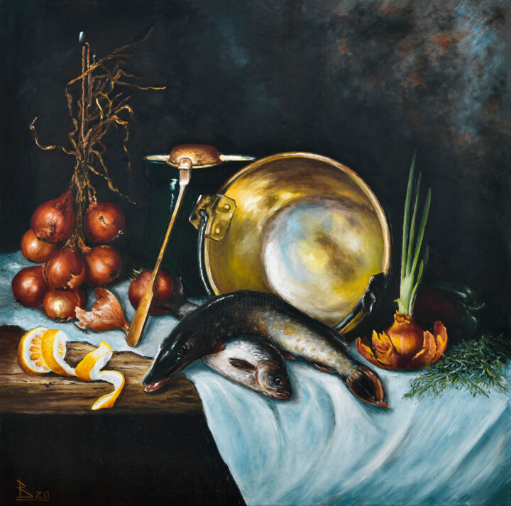 绘画 标题为“The still life with…” 由Oleg Baulin, 原创艺术品, 油