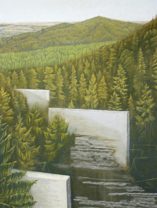 Painting titled "Fernsicht" by Oleg Breininger, Original Artwork, Pastel