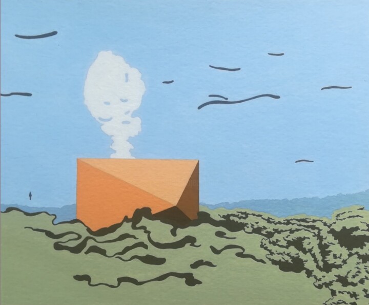 Malerei mit dem Titel "Zwischenfall" von Oleg Breininger, Original-Kunstwerk, Acryl