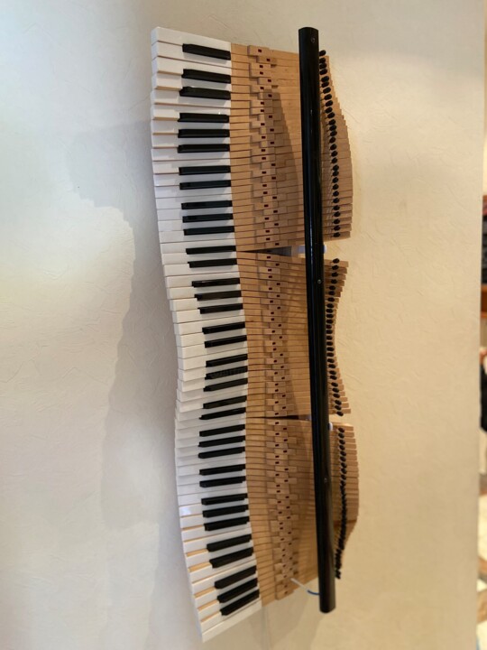Musical Wave Made From An Old Piano, Sculpture by Oleg Degtyarenko |  Artmajeur
