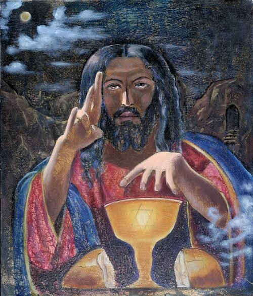 Painting titled "образ Исуса" by Oleg Grunzovski, Original Artwork