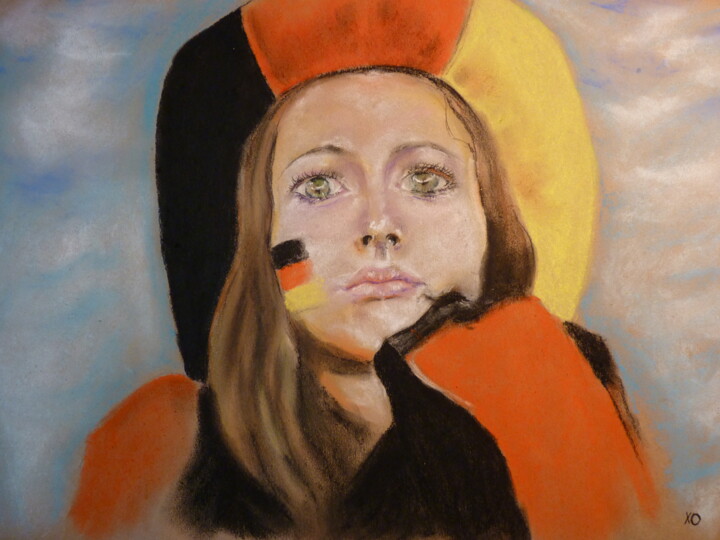 Drawing titled "Cheerleader of the…" by Oleg Khe, Original Artwork, Pastel