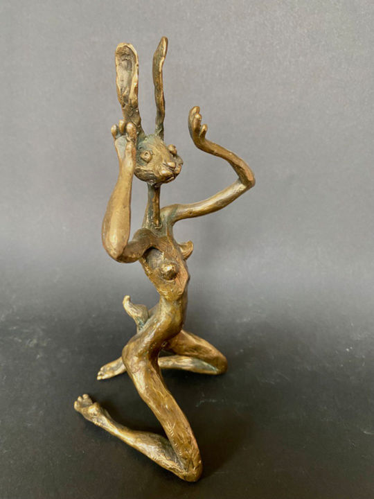 Sculpture intitulée "Bunny (II), small b…" par Oleg Kalashnik, Œuvre d'art originale, Bronze