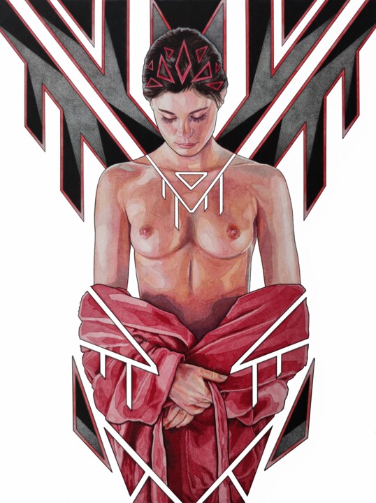Картина под названием "N 3" - Oleg Kaznacheiev, Подлинное произведение искусства, Акварель