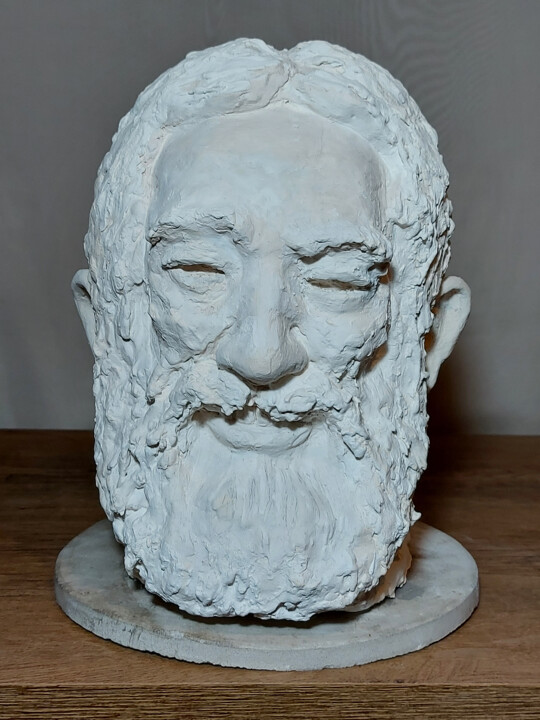 Escultura intitulada "An old master" por Oleg Kirnos, Obras de arte originais, Gesso