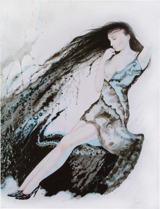 Painting titled "indeterminate" by Oleh Lavrii, Original Art, Ink