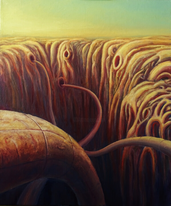 Peinture intitulée "In the depths" par Oleg Lubitelev, Œuvre d'art originale, Huile