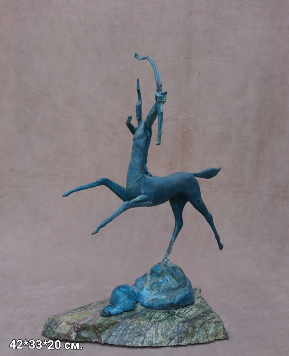Sculpture intitulée "Стрілець" par Oleg Novaiev, Œuvre d'art originale, Bronze