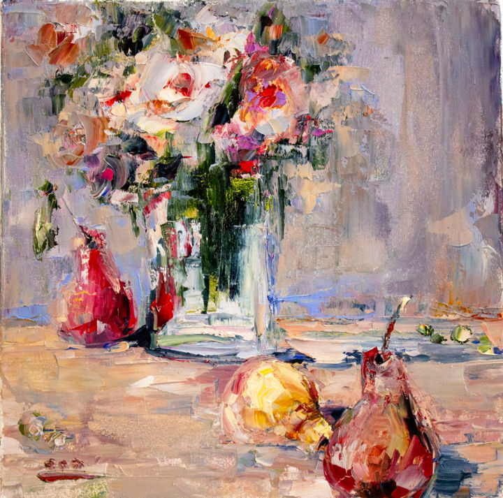 Peinture intitulée "Still life "Tendern…" par Oleg Sharapanovsky, Œuvre d'art originale, Huile Monté sur Châssis en bois