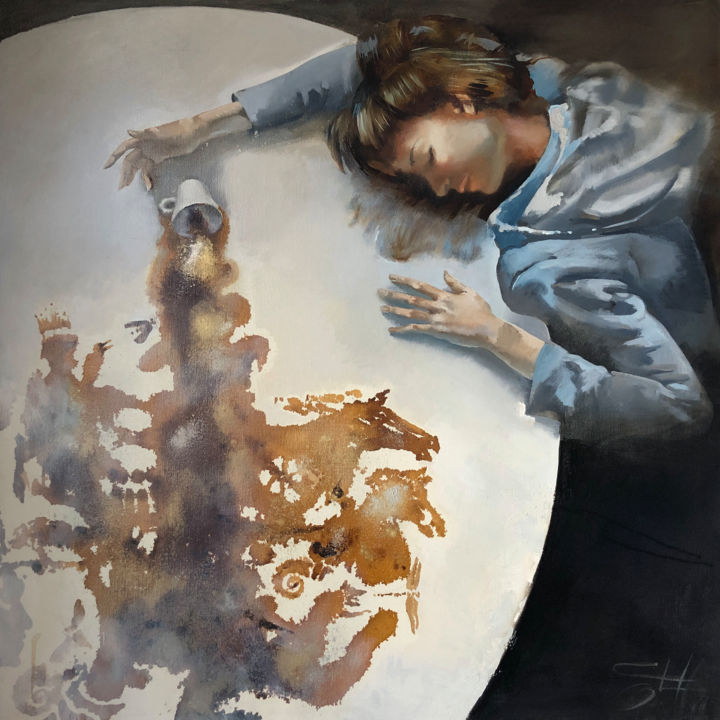 Картина под названием "la divination" - Oleg Tchoubakov, Подлинное произведение искусства, Масло