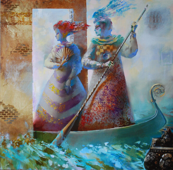 Painting titled "утро Венеции" by Oleg Tchoubakov, Original Artwork, Oil
