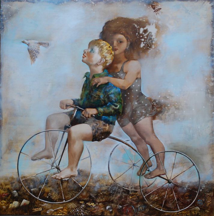 Painting titled "Trip to a dream" by Oleg Tchoubakov, Original Artwork, Oil