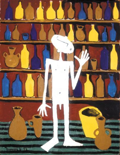 Painting titled "Wine salesman. 1999…" by Oleg Chernykh, Original Artwork