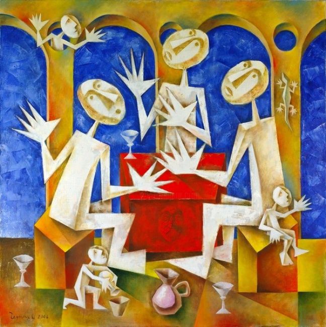Painting titled "Trinity" by Oleg Chernykh, Original Artwork