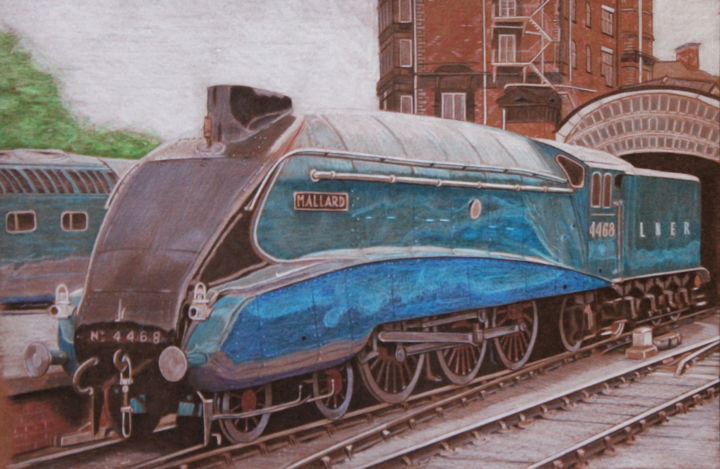 Картина под названием "LNER A4 4468 Mallard" - Oleg Kozelskiy, Подлинное произведение искусства, Другой