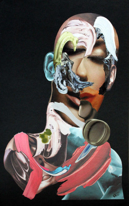 Collages intitulée "ПОДРАЖАНИЕ ФРЭНСИСУ…" par Oleg Grachev, Œuvre d'art originale, Collages