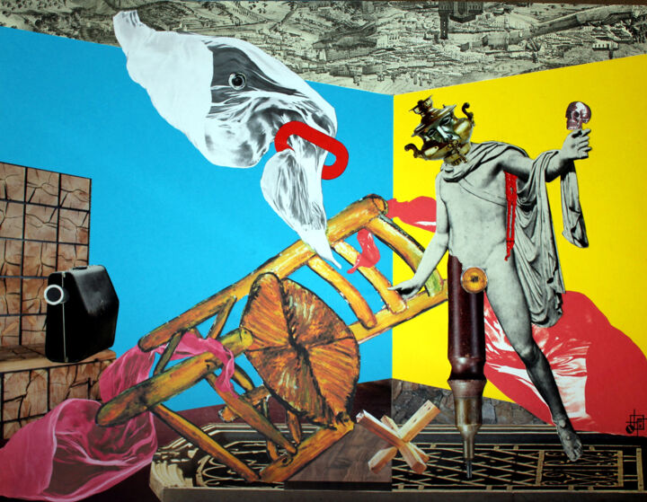 Collages intitulée "FURNISHED STILL LIF…" par Oleg Grachev, Œuvre d'art originale, Collages
