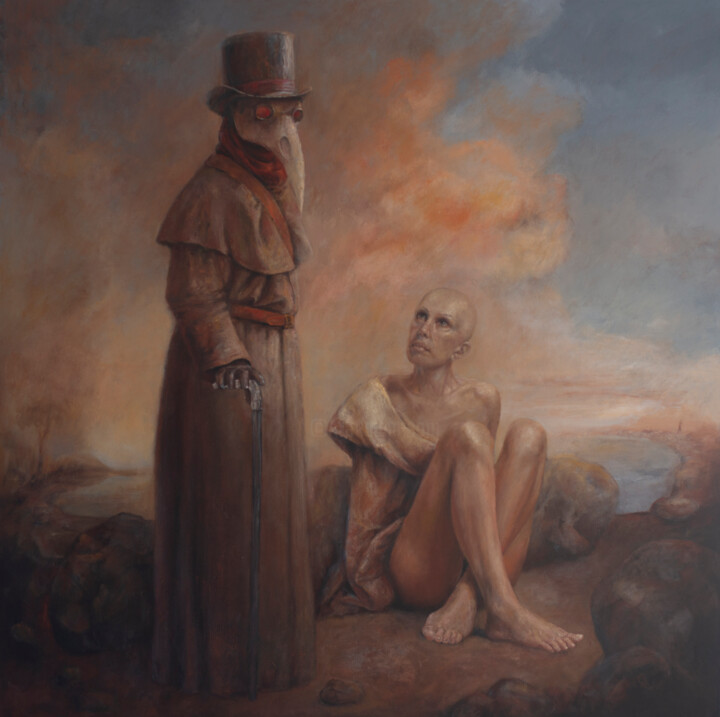 Pintura intitulada "I Will Be Near" por Oleg Radvan, Obras de arte originais, Óleo