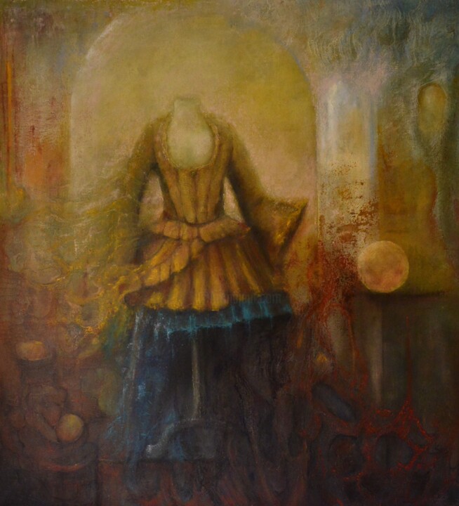 Painting titled "Fashion manikin" by Oleg Radvan, Original Artwork, Oil