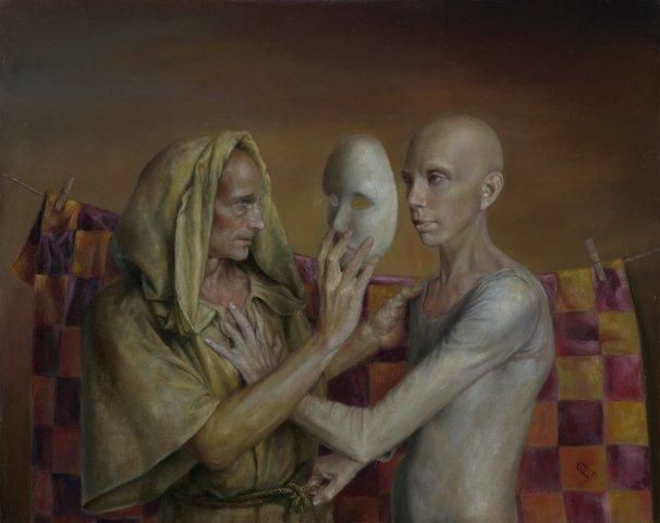 Peinture intitulée "Unmask" par Oleg Radvan, Œuvre d'art originale, Huile