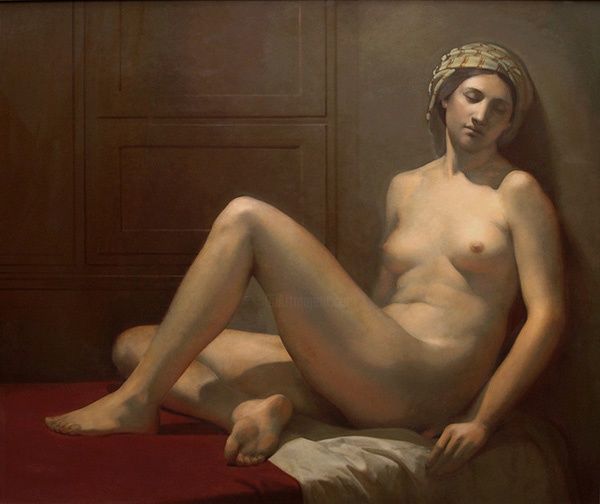 Painting titled "Danae" by Oleg Sergeev, Original Artwork, Oil