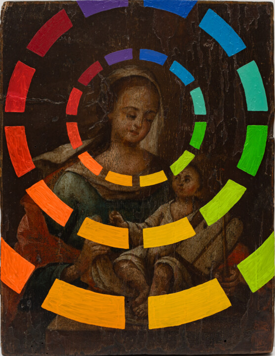 Pittura intitolato "Recycled Icon # 4" da Oleksandr Balbyshev, Opera d'arte originale, Olio