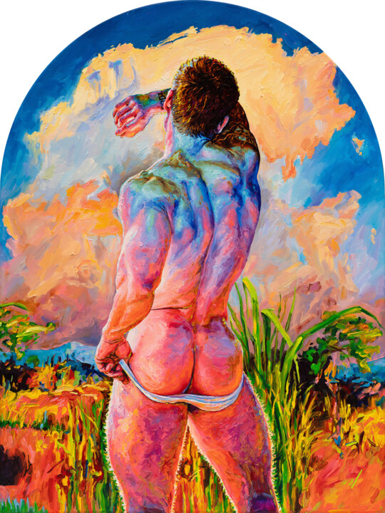 Картина под названием "Sunset" - Oleksandr Balbyshev, Подлинное произведение искусства, Масло