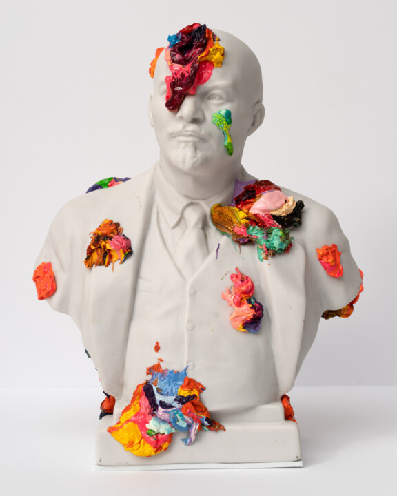 Sculpture titled "Recycled Lenin #6" by Oleksandr Balbyshev, Original Artwork, Ceramics