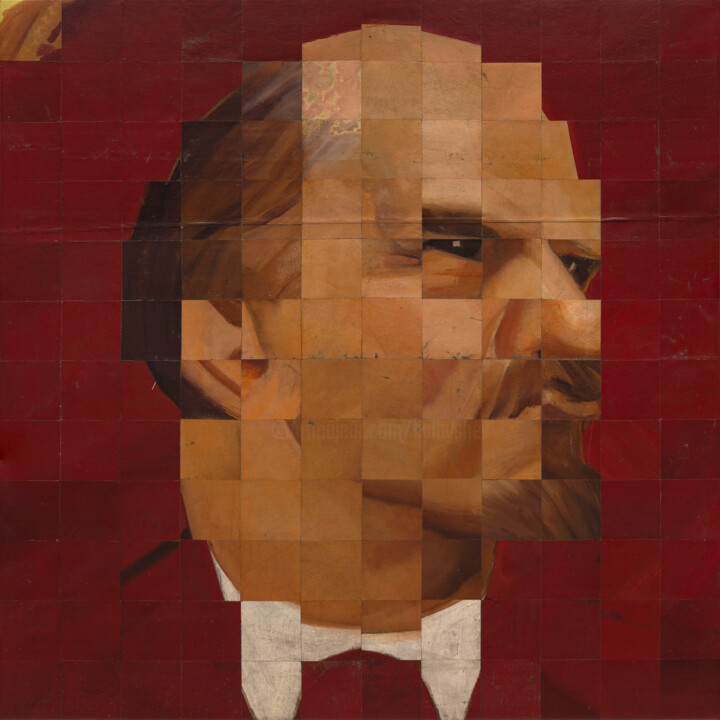 Pintura titulada "Recycled Lenin #15" por Oleksandr Balbyshev, Obra de arte original, Oleo Montado en Bastidor de camilla de…