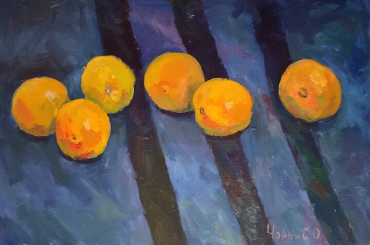 Painting titled "oranges" by Oleksandr Chornyi, Original Artwork, Oil