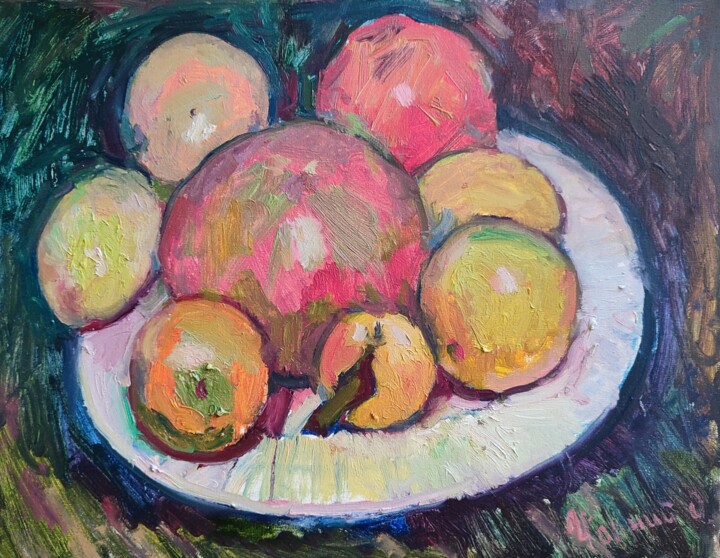 Ζωγραφική με τίτλο "Fruit family" από Oleksandr Chornyi, Αυθεντικά έργα τέχνης, Λάδι