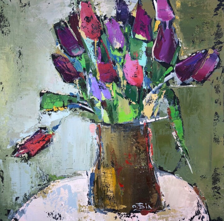 Картина под названием "Spring joy" - Oleksandra Bilobran, Подлинное произведение искусства, Масло