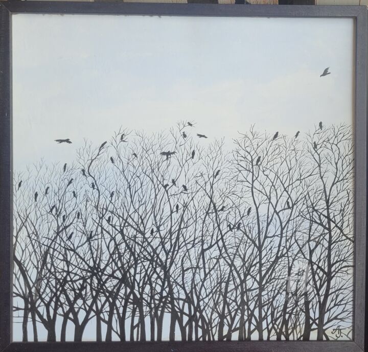绘画 标题为“Crows” 由Oleksiy Hryhorets', 原创艺术品, 丙烯