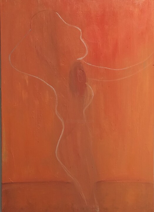Peinture intitulée "Orange number one" par Oleksyi Zagumnyi, Œuvre d'art originale, Huile Monté sur Châssis en bois