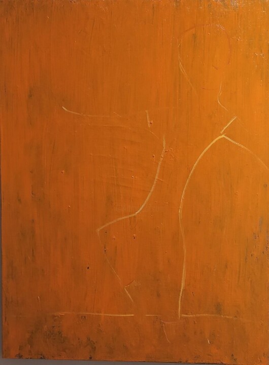 Ζωγραφική με τίτλο "Orange number three" από Oleksyi Zagumnyi, Αυθεντικά έργα τέχνης, Λάδι Τοποθετήθηκε στο Ξύλινο φορείο σκ…