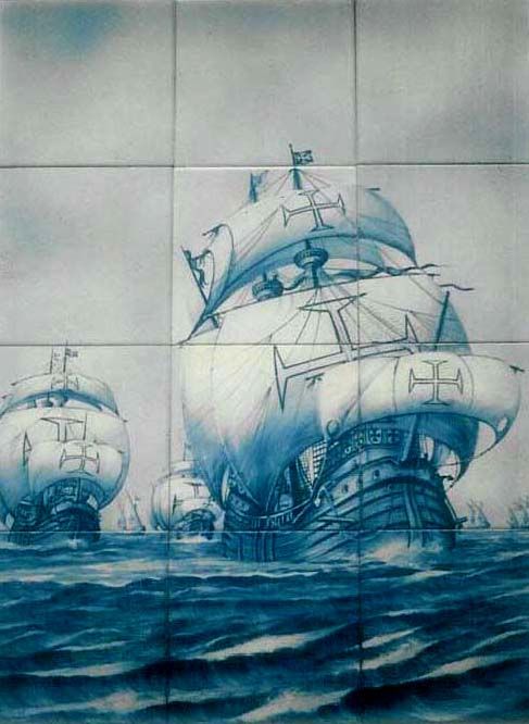 "Caravelas (original…" başlıklı Tablo Olen tarafından, Orijinal sanat, Vitray boyama Ahşap panel üzerine monte edilmiş