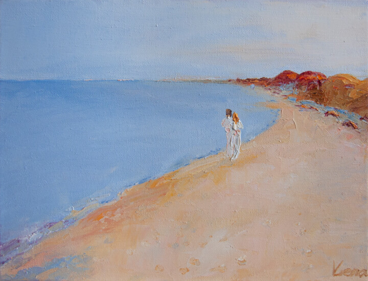 Картина под названием "Пляж/Beach" - Olena And Taisiya Voyevodenko, Подлинное произведение искусства, Масло