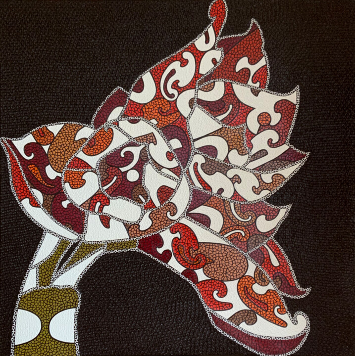 Peinture intitulée "Amaryllis" par Olena Bratiychuk Linse, Œuvre d'art originale, Huile Monté sur Châssis en bois