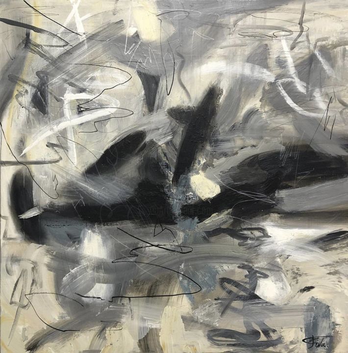 Картина под названием "Abstract Fine Art G…" - Olena Kryvonos, Подлинное произведение искусства, Масло Установлен на Деревян…