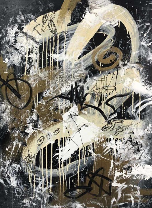 Schilderij getiteld "Abstract Painting O…" door Olena Kryvonos, Origineel Kunstwerk, Olie Gemonteerd op Frame voor houten br…